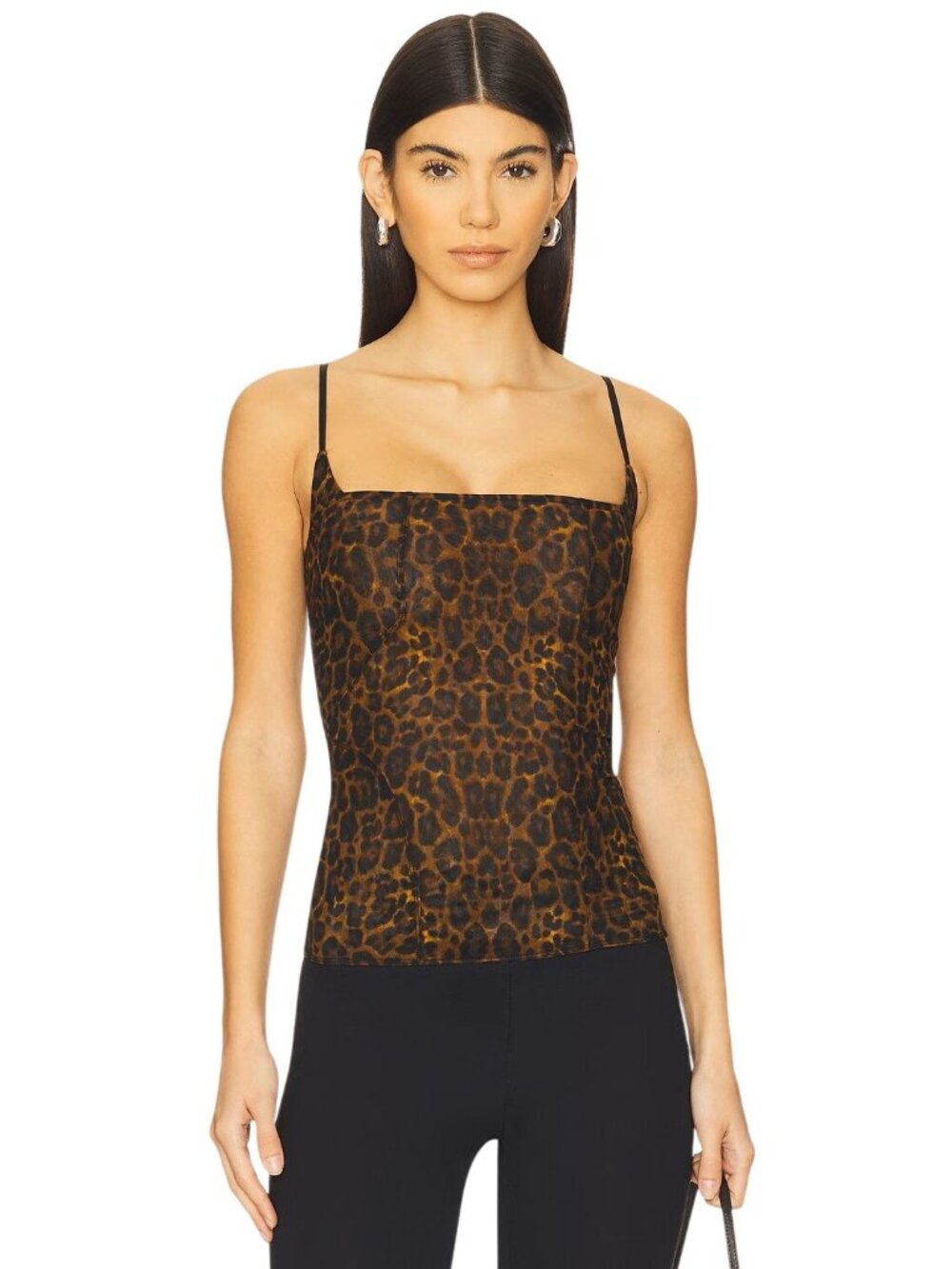 Sketch-Y Blind Date Top in Leopard Medium New Womens Sleeveless Tank